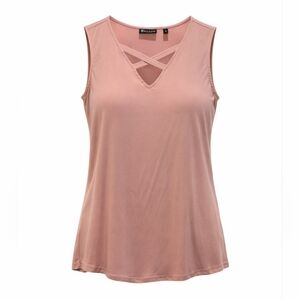 New York & Company Women's Blush Cross Strap Tank – Size L